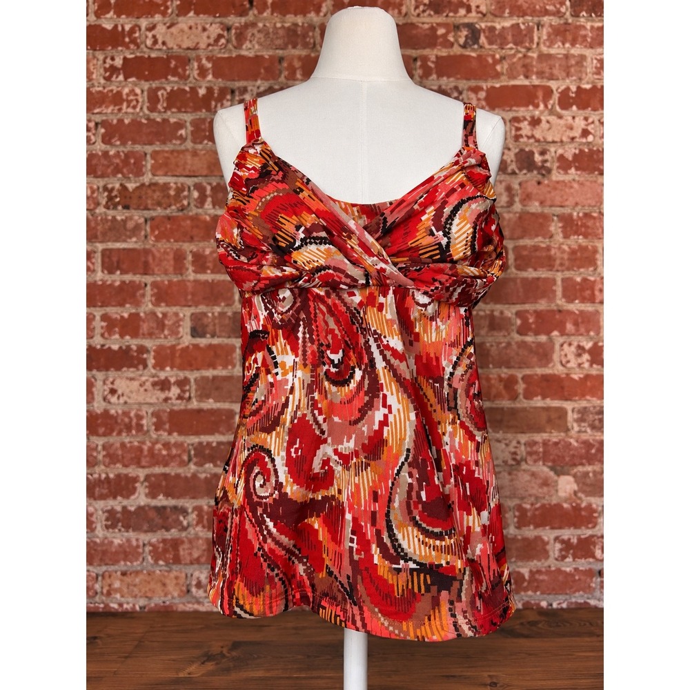 Y2K Paisley Babydoll Camisole Tank Top Psychedelic Boho Autumn Fall Hippie Mesh